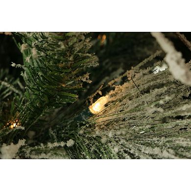 Fraser Farm Hill 7.5-ft. Flocked Snowy Pine Artificial Christmas Tree