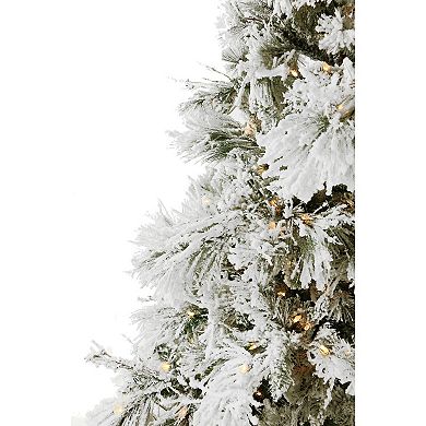 Fraser Farm Hill 7.5-ft. Flocked Snowy Pine Artificial Christmas Tree