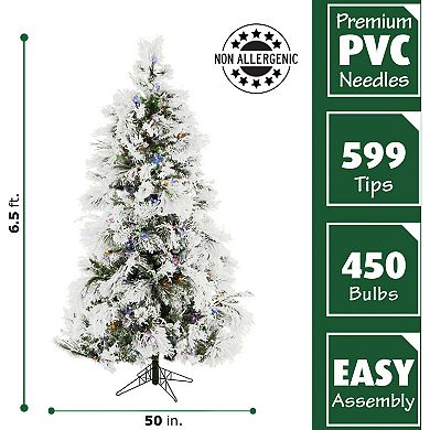 National Tree Company 6.5-ft. Flocked LED-Light Snowy Pine Artificial Christmas Tree
