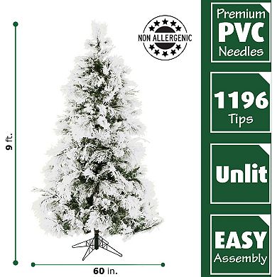 National Tree Company 9-ft. Flocked Snowy Pine Unlit Artificial Christmas Tree
