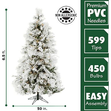 National Tree Company 6.5-ft. Flocked LED-Light Snowy Pine Artificial Christmas Tree