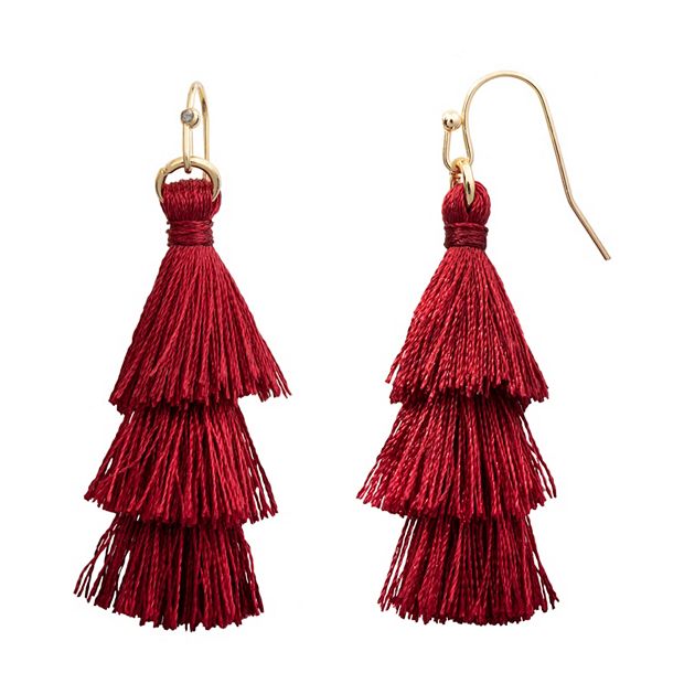 LC Lauren Conrad Tassel Nickel Free Drop Earrings