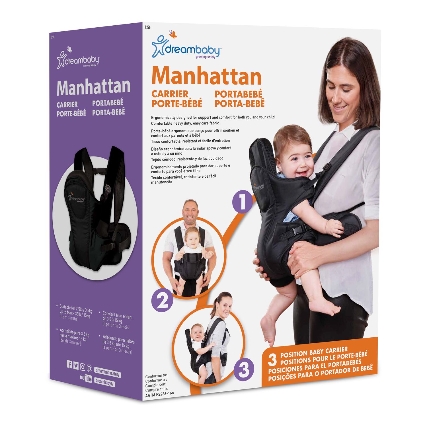 Image for Dreambaby Manhattan 3-Position Baby Carrier at Kohl's.