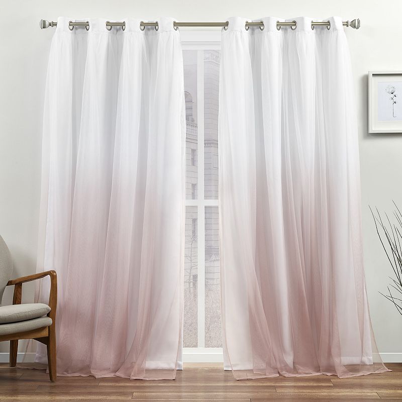 Exclusive Home Curtains Crescendo Lined Room Darkening Blackout Grommet Top Curtain Panel Pair  52x96  Blush  Set of 2