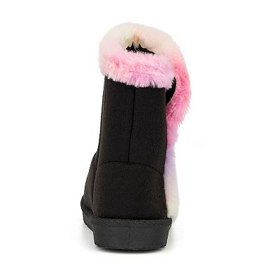 Olivia Miller Brittany Girls' Faux-Fur Slipper Boots