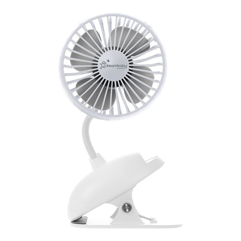 Dreambaby USB Rechargeable Clip-On Fan, White