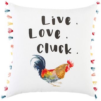 Rizzy Home Emma Live Love Cluck Throw Pillow
