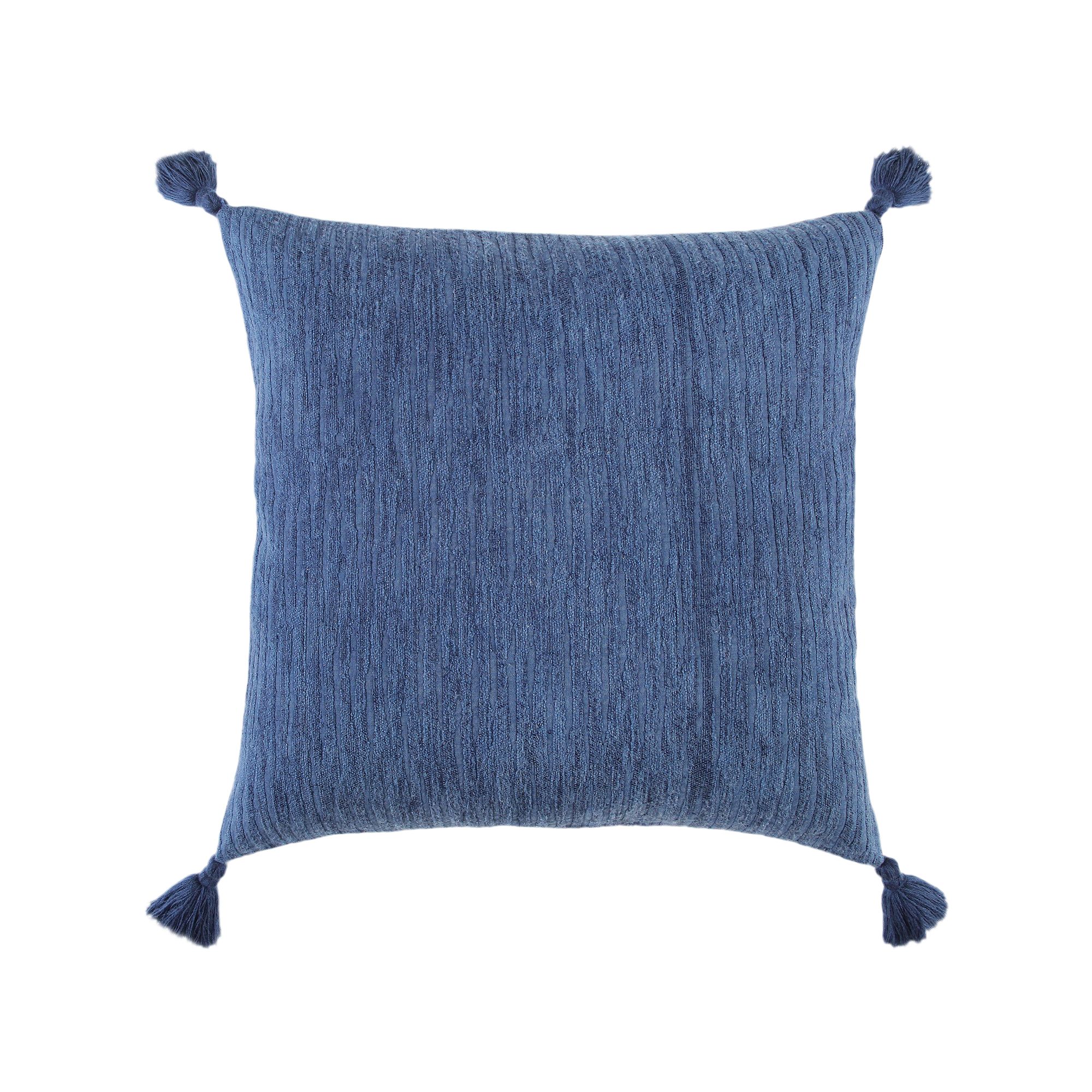 Rizzy Home Ava Tassel Throw Pillow, Blue