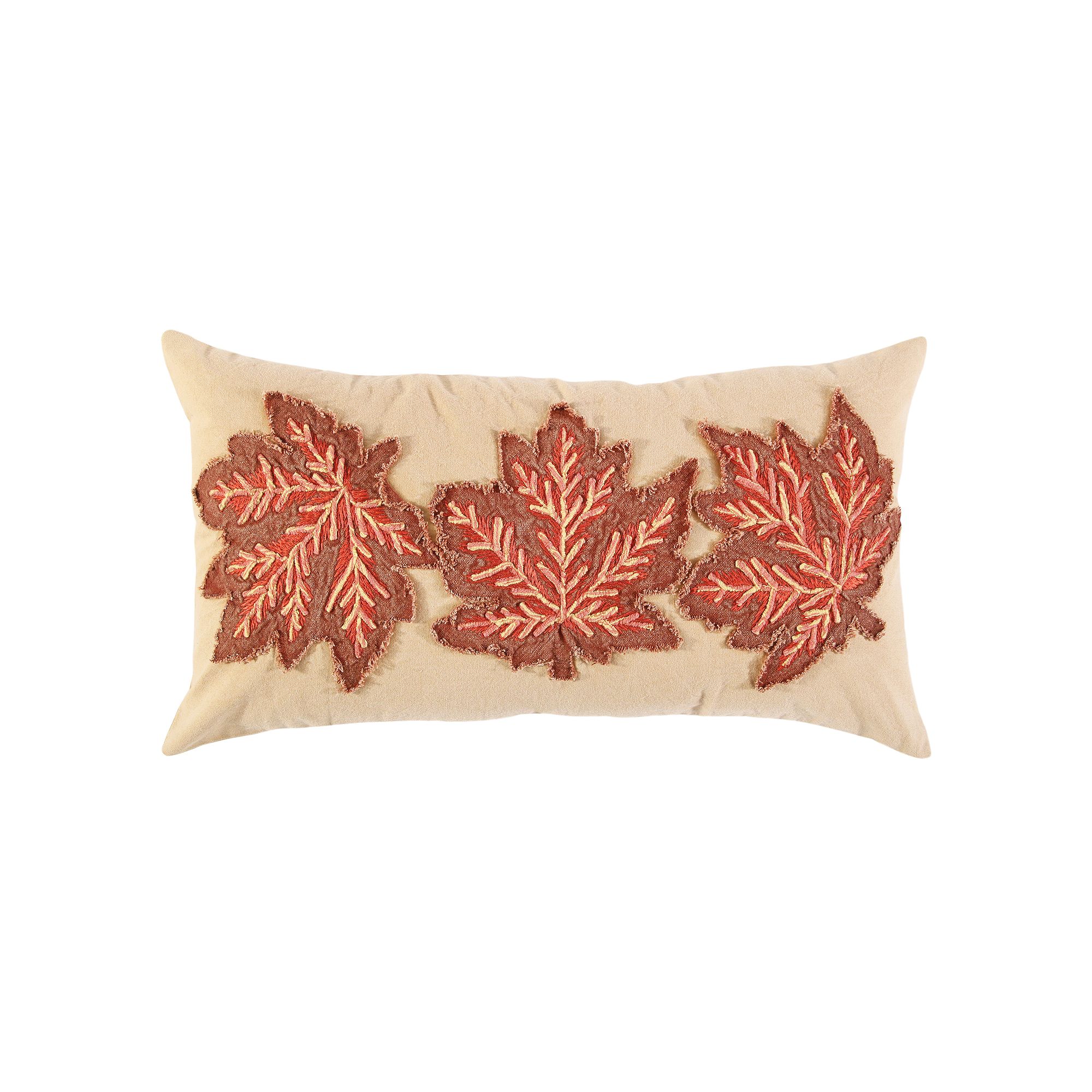 Rizzy Home Noah Fall Leaves Throw Pillow, Earth Tones