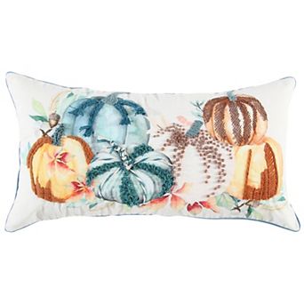 Rizzy Home Ezra Autumn Pumpkins Throw Pillow