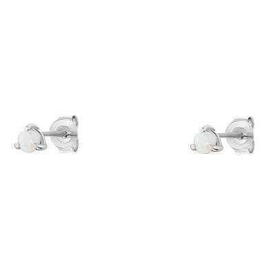 PRIMROSE Sterling Silver White Opal Stud Earrings