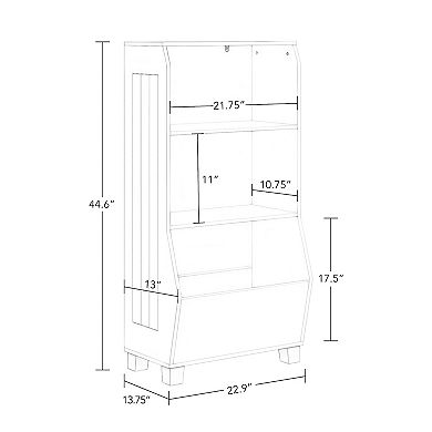 RiverRidge Home Kids Medium Bookcase Toy Organizer Floor Decor
