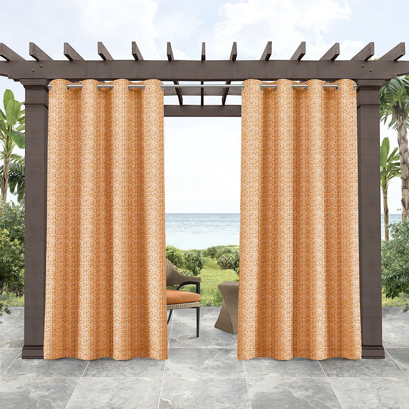 Tommy Bahama Indoor/Outdoor Mosaic Light Filtering 2-panel Window Curtain S