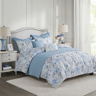 Madison Park Zayden Printed Seersucker Comforter and Coverlet Set