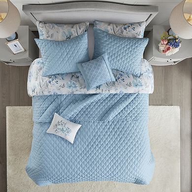 Madison Park Zayden Printed Seersucker Comforter and Coverlet Set