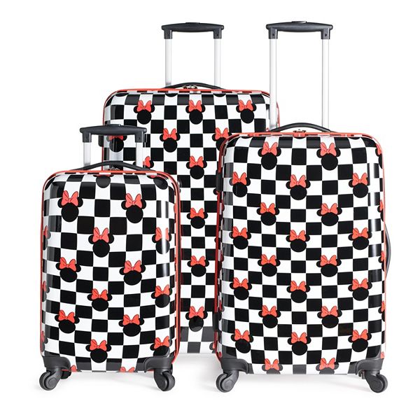 Disney's Minnie Mouse Checkered 3-Piece Hardside Spinner Luggage