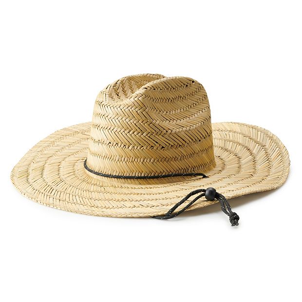 Mens wide brim straw hot sale hat