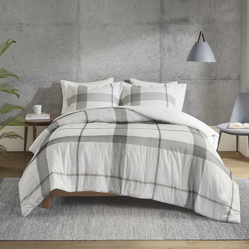 Urban Habitat Sidney Cotton Yarn Dyed Jacquard Plaid Duvet Cover Set with S