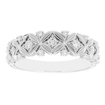 Boston Bay Diamonds Sterling Silver 1/5 Carat T.W. Diamond Flower Ring