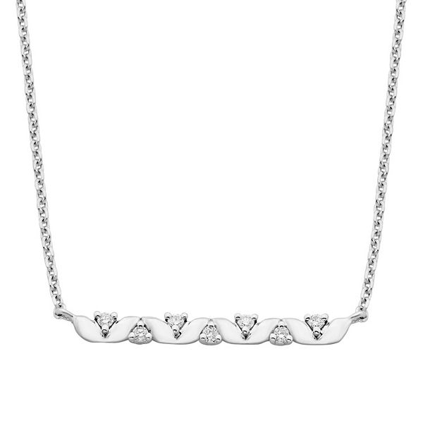 Boston Bay Diamonds Sterling Silver 1/12 Carat T.W. Diamond Bar Necklace