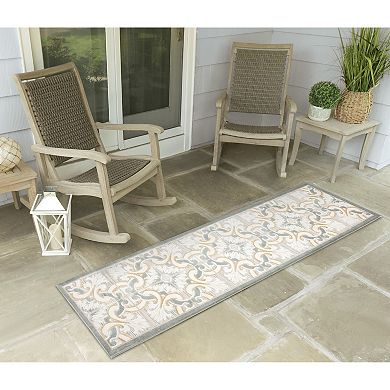 Liora Manne Canyon Floral Tile Indoor/Outdoor Square Rug