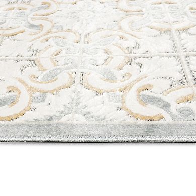 Liora Manne Canyon Floral Tile Indoor/Outdoor Square Rug