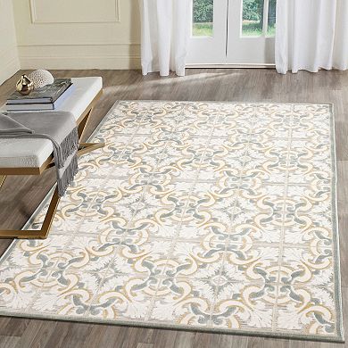 Liora Manne Canyon Floral Tile Indoor/Outdoor Square Rug