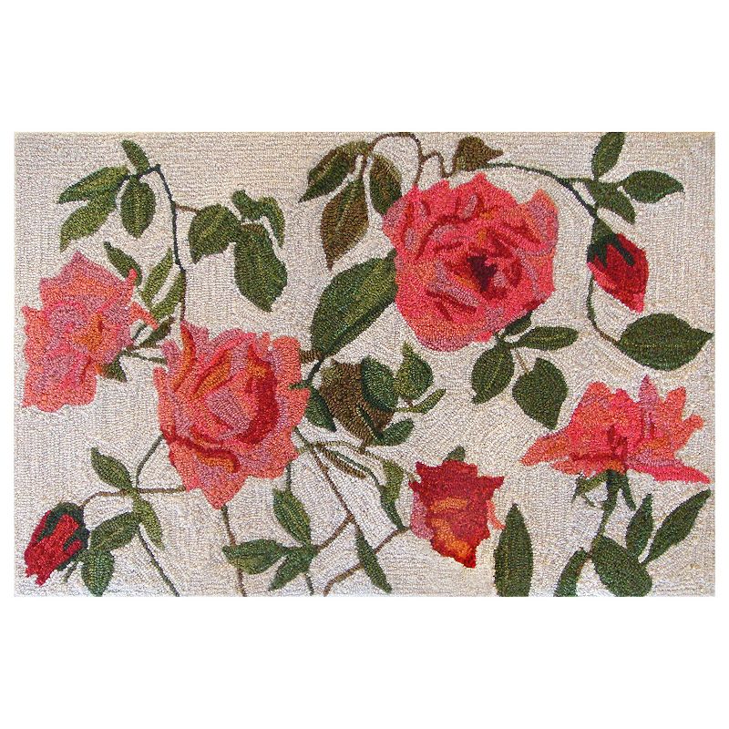 Liora Manne Ravella China Roses Indoor Outdoor Rug, Pink, 7.5X9.5 Ft