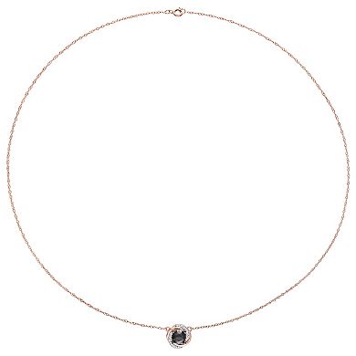 Stella Grace 10k Rose Gold 1 Carat T.W. Black & White Diamond Swirl Necklace