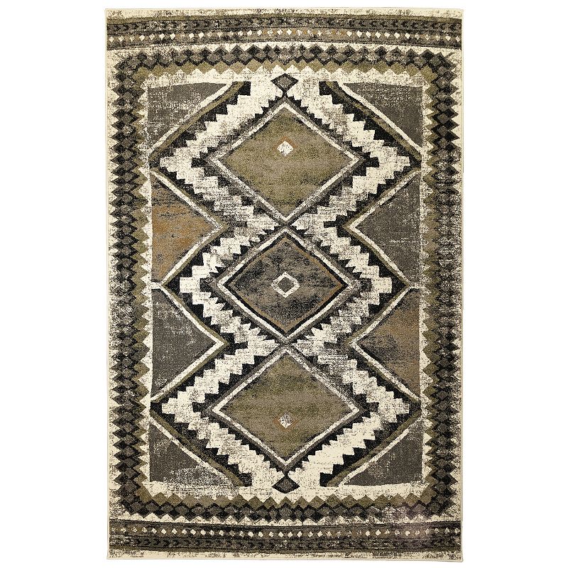 Liora Manne Ashford Diamond Trio Indoor Rug, Grey, 3X5 Ft