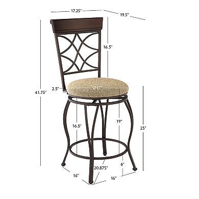 Linon Curves Swivel Counter Stool