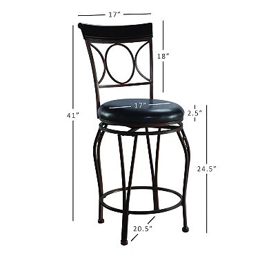 Linon Circles Swivel Counter Stool