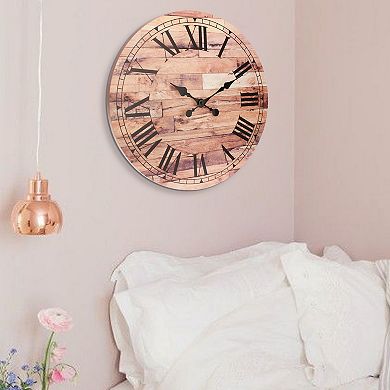 Stonebriar Collection Old Fashioned Round Battery Operated Hanging Wall Clock