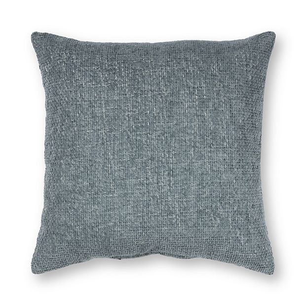 Pillow Decor - Visconti Gray Chenille Throw Pillow 21x21