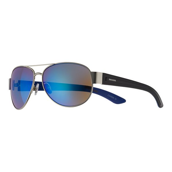 Men's Dockers Blue Mirror Aviator Sunglasses