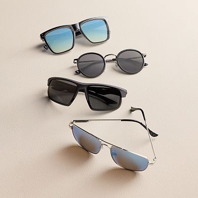 Men's Dockers® Shiny Gunmetal Round Sunglasses