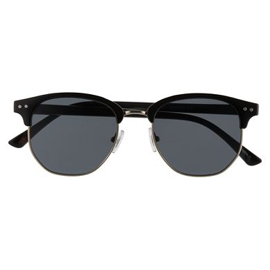 Men's Dockers® Black & Silver Round Sunglasses