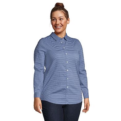 Plus Size Lands' End Reversible Boyfriend Fit Long Sleeve Tunic Top