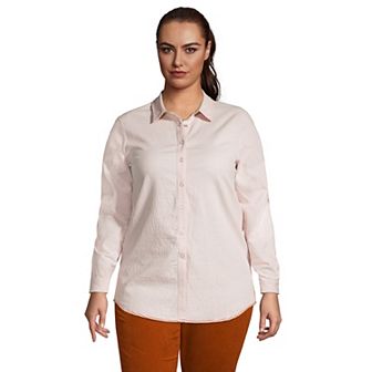 Plus Size Lands' End Reversible Boyfriend Fit Long Sleeve Tunic Top