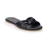 LC Lauren Conrad Cedar Womens Knotted Slide Sandals Deals