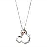 Disney's Minnie Mouse Head Two Tone Crystal Necklace