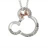 Disney's Minnie Mouse Head Two Tone Crystal Necklace
