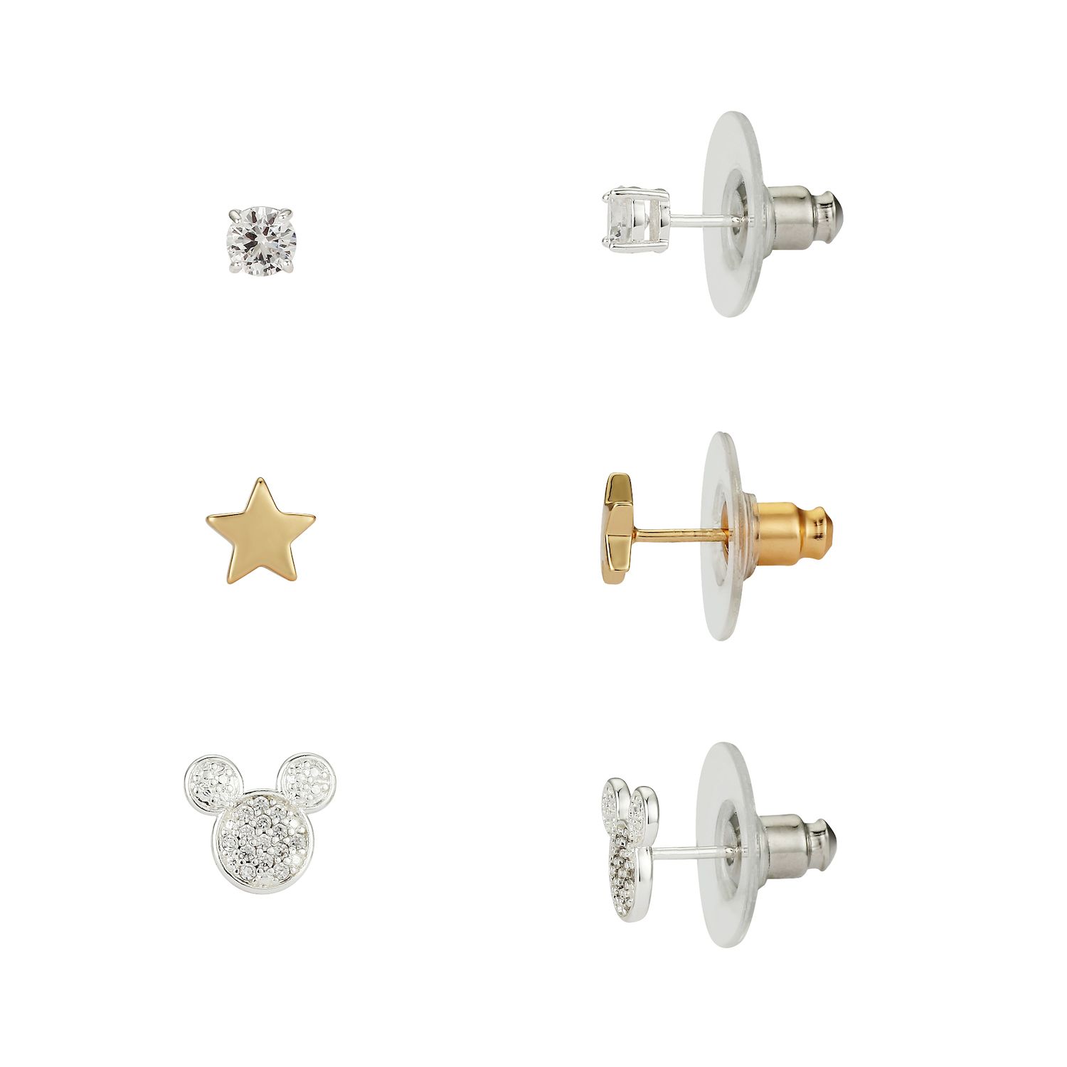 Image for Disney 's Mickey Mouse Two Tone Cubic Zirconia Nickel Free Earring Set at Kohl's.