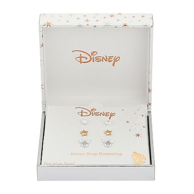 Disney's Mickey Mouse Two Tone Cubic Zirconia Earring Set