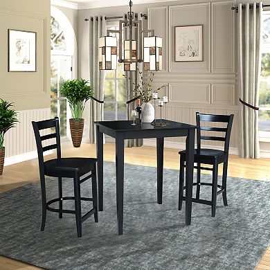 International Concepts Gathering Dining Table & Emily Counter Stool 3-piece Set