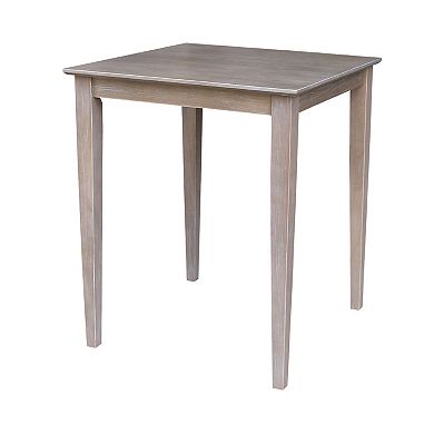 International Concepts Washed Gray Dining Table & Emily Counter Stool 3-piece Set