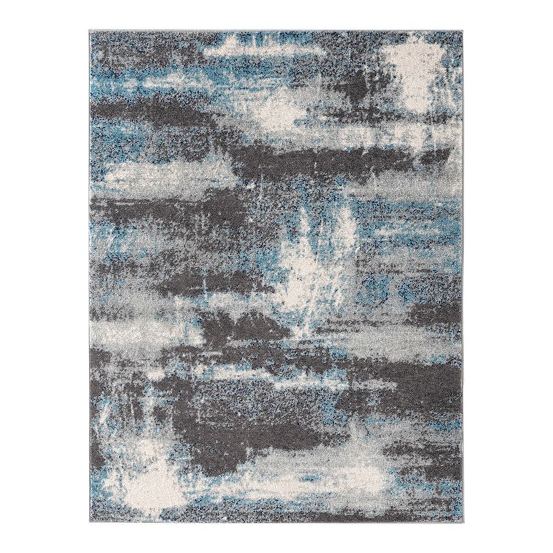 Ottomanson Distressed Rug, Blue, 5X7 Ft
