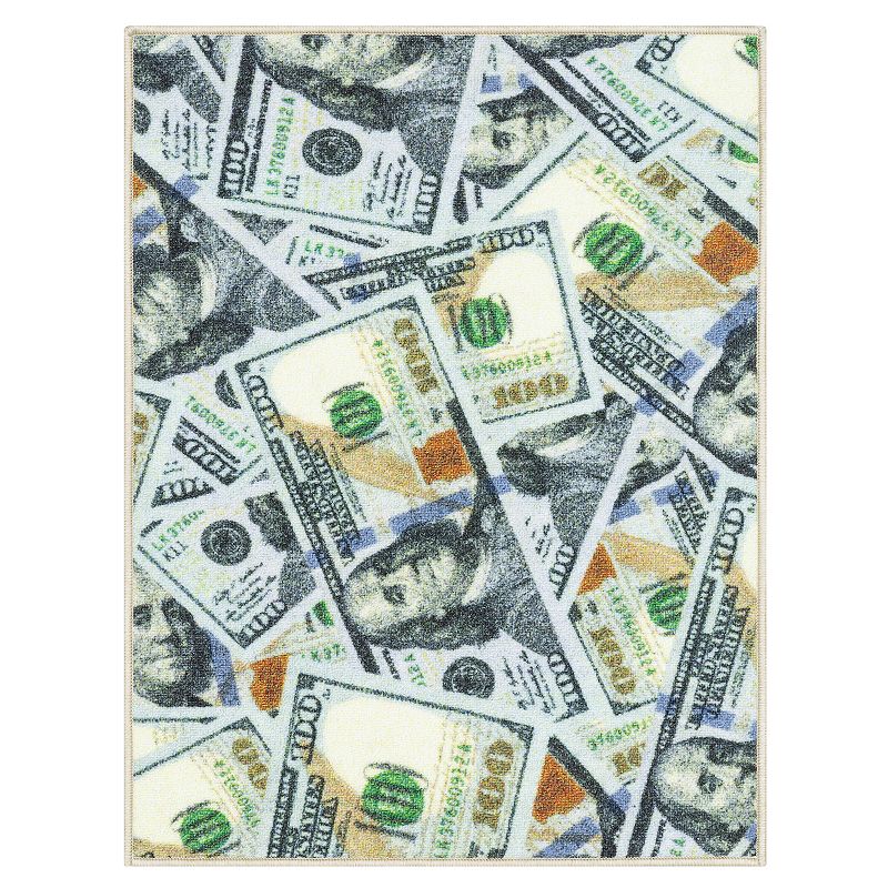 Ottomanson 100 Dollar Bill Rug, Multicolor, 2X3 Ft