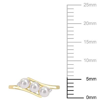 Stella Grace 10k Gold Freshwater Cultured Pearl & Diamond Accent Bypass Ring