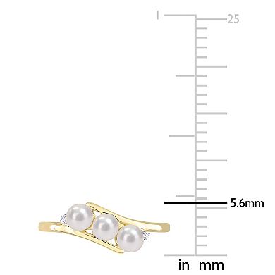 Stella Grace 10k Gold Freshwater Cultured Pearl & Diamond Accent Bypass Ring